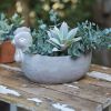 Handcrafted Cement Chicken Planter Pot - Rustic Garden Decor Planter