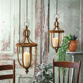 Set of Two Rustic Finial Lanterns