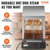 1200W Commercial Hot Dog Steamer 2 Tier Electric Bun Warmer w/ Slide Doors