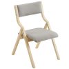 2 Pack Modern Folding Chairs with Padded Seat and Back, Wooden Dining Chairs Extra Chair for Guests Living Room Office Wedding Party