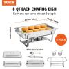 4-Pack Rectangle Chafing Dish Set with Full-Size 8Qt Pan Frame Fuel Holder