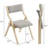 2 Pack Modern Folding Chairs with Padded Seat and Back, Wooden Dining Chairs Extra Chair for Guests Living Room Office Wedding Party