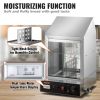 1200W Commercial Hot Dog Steamer 2 Tier Electric Bun Warmer w/ Slide Doors