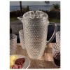 2.5 Quarts Water Pitcher with Lid, Diamond Cut Unbreakable Plastic Pitcher, Drink Pitcher, Juice Pitcher with Spout BPA Free