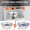 2-Pack Round Chafing Dish Set with Full-Size 4Qt Pan Glass Lid Fuel Holder