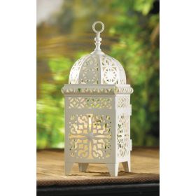 White Filigree Candle Lantern