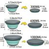 3pcs/set Camping Bowl; Silicone Collapsible Bowl Lunch Box Salad Bowl With Lid; Expandable Food Storage Containers Set With Folding